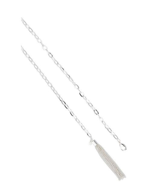 Ettika Black Simple Tassel Chain Belt