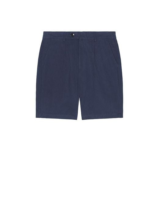 BOUND Blue Pleat Smart Canvas Shorts for men