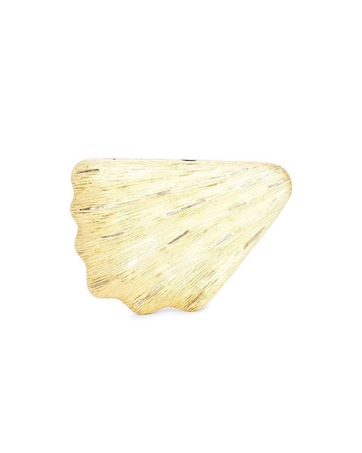 Emm Kuo White Saline Fan Shaped Evening Clutch