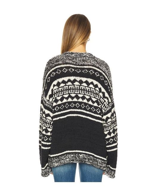 Free People Black Dani Pattern Sweater