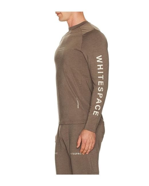 White/space Brown Graphene Crew Neck T-Shirt for men
