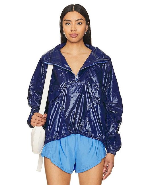 Free People Blue X Fp Movement Spring Showers Packable Solid Jacket