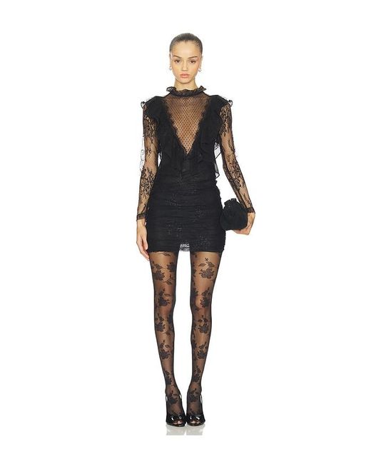 PATBO Black Laila Lace Long Sleeve Short Dress