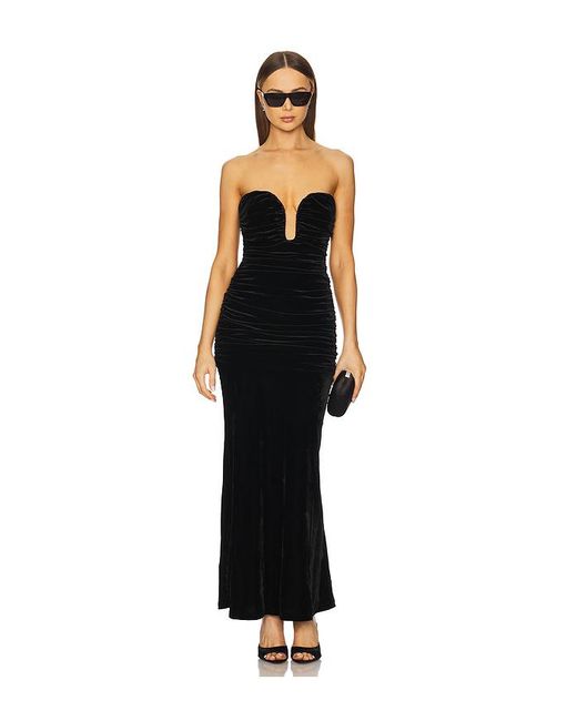 Bardot Black Elvira Velvet Maxi Dress