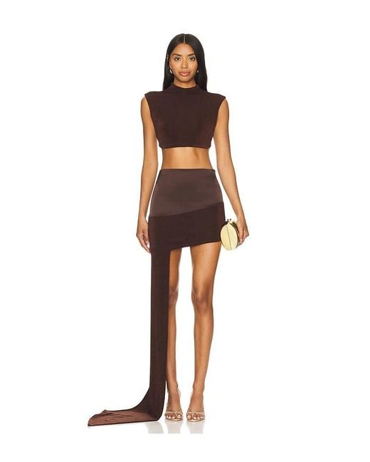 Khanums Brown Backless Cropped Tee