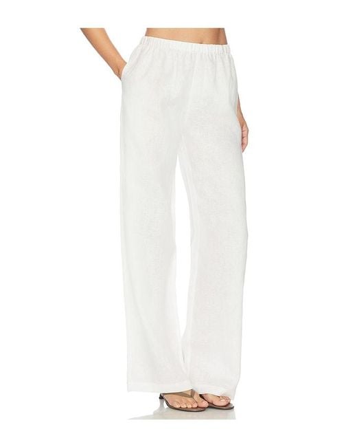 Tularosa White Wilma Linen Pant