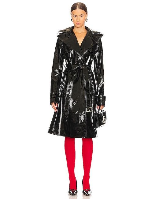 LAQUAN SMITH Black Patent Leather Trench Coat