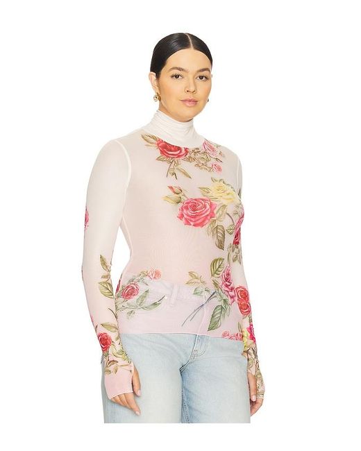 AFRM Blue Zadie Mesh Top