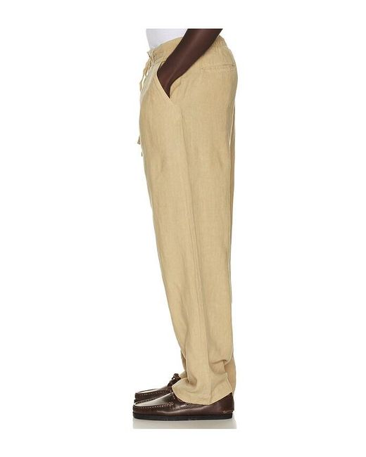 Polo Ralph Lauren Natural Linen Pleated Lateaf Easy Pant for men