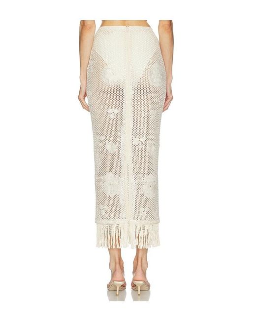 Bronx and Banco White Crochet Mila Skirt