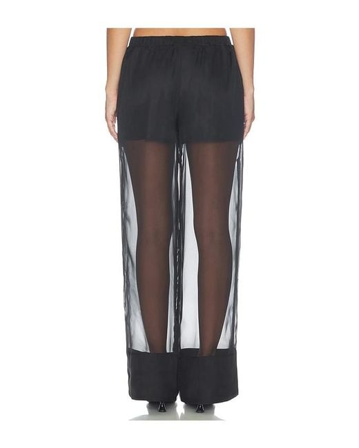 WeWoreWhat Black Pull On Sheer Trouser Pant