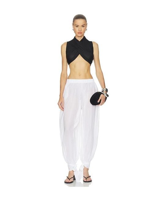 ANDAMANE White Noor Tied Up Maxi Pants