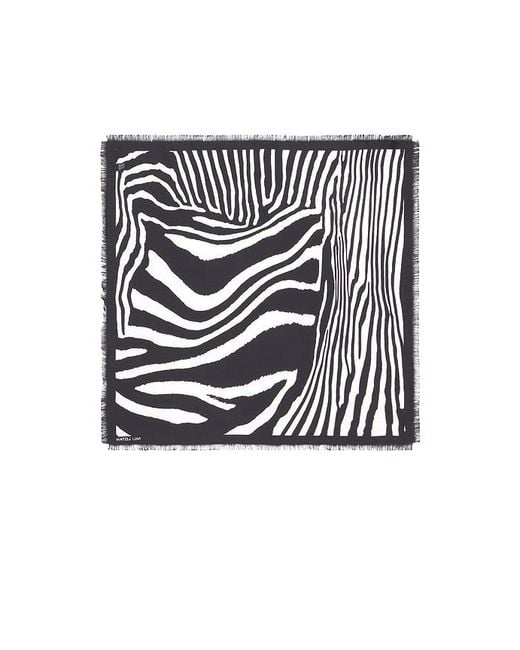 Nili Lotan Black Zebra Twill Scarf