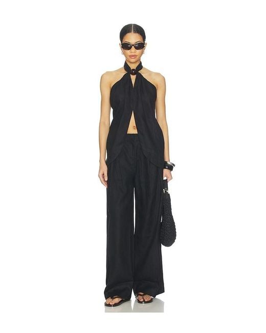Faithfull The Brand Black Biba Halter Top