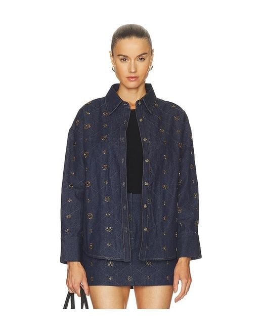 Line & Dot Blue Attina Shacket