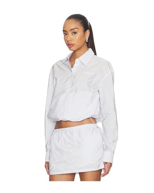 Alexander Wang White Cropped Shirt With Bungee Hem