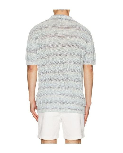 BOUND Gray Textured Knit Polo for men