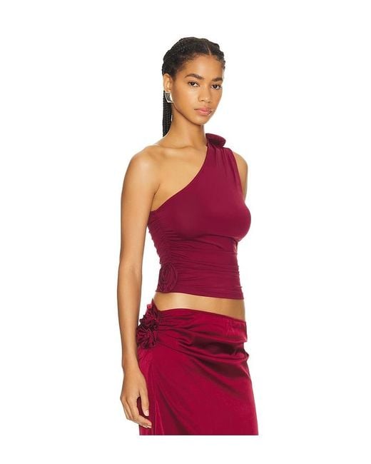 Lioness Red Rendezvous One Shoulder Top