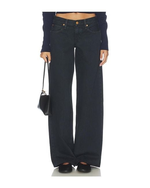 SLVRLAKE Denim Blue Lexi Low Rise Wide Leg Jeans