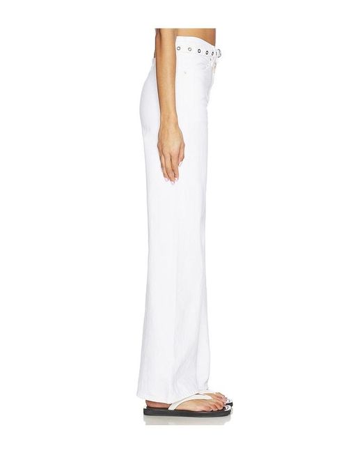 Levi's White Ribcage Wide Leg Belted