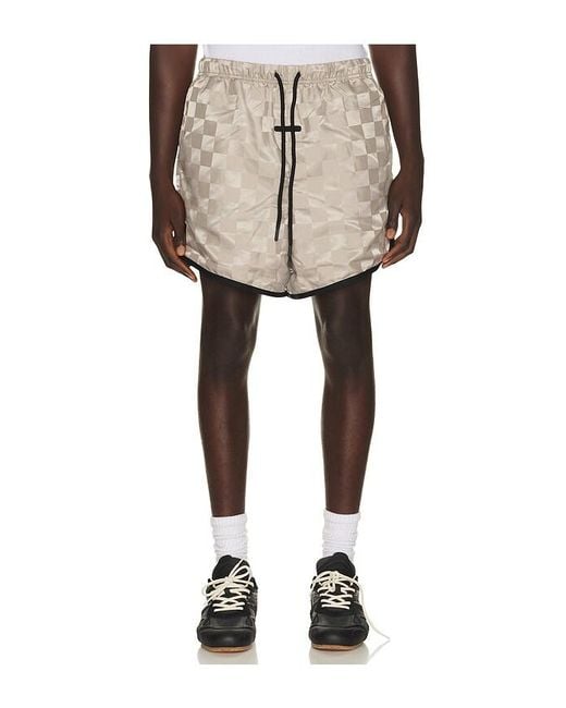 Fear Of God Natural Checkered Gym Short for men