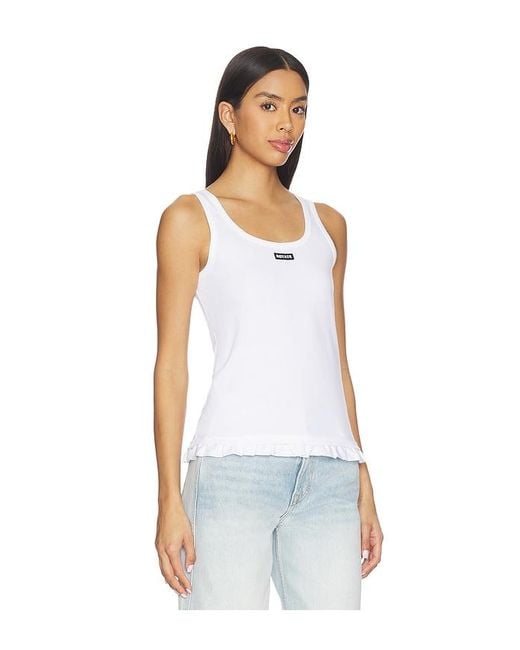 ROTATE BIRGER CHRISTENSEN White Ruffle Hem Tank Top