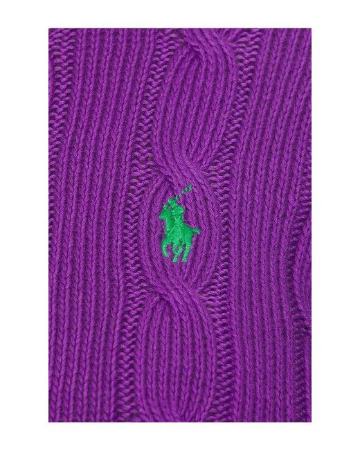 Polo Ralph Lauren Purple Pima Julianna Long Sleeve Top