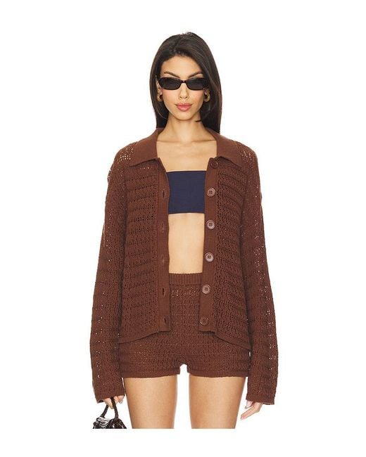 Tularosa Brown Fabiana Button Down Sweater