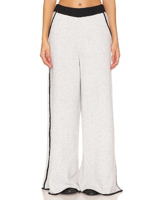 WeWoreWhat White Piped Wide Leg Pull On Knit Pant