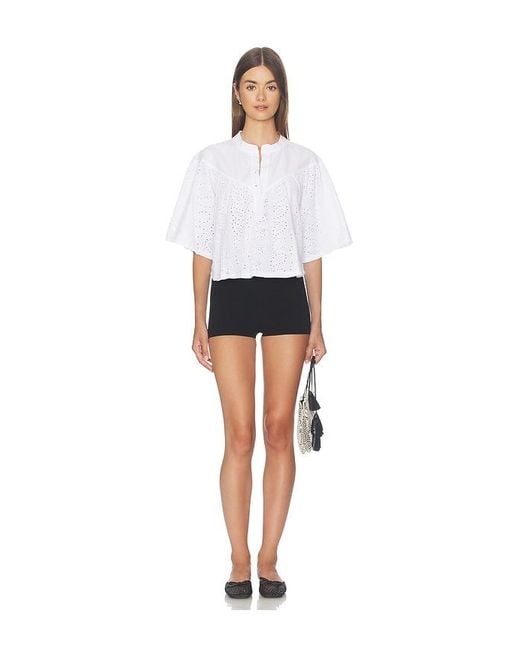 Bobi White Faye Boho Henley