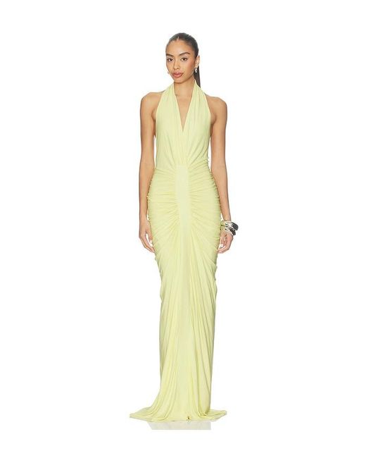 Misha Yellow The Love Gathered Cupro Dress