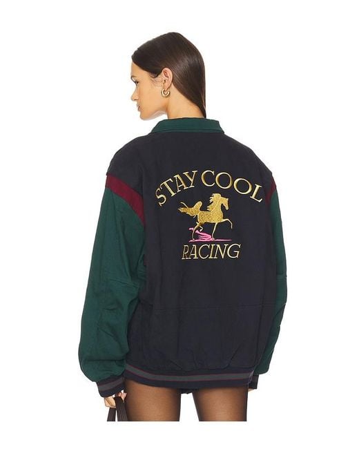 Stay Cool Blue Racing Bomber Jacket