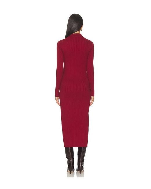 HATCH Red The Averie Polo Rib Sweater Dress