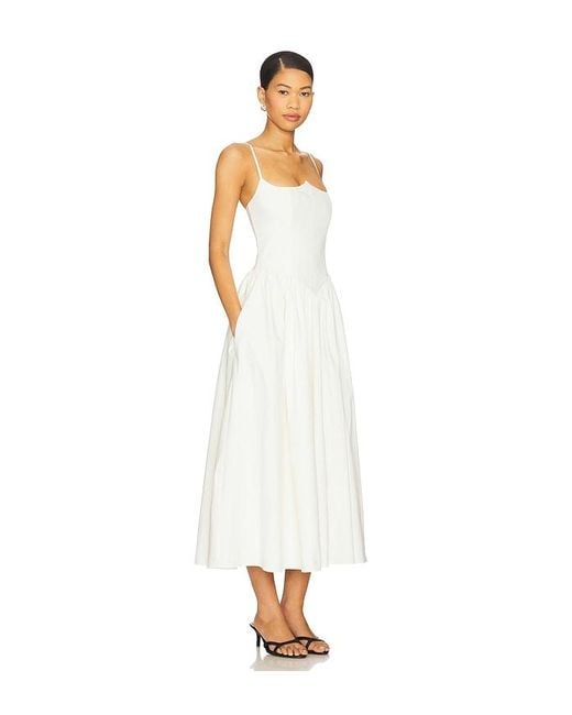 Camila Coelho White Antonella Midi Dress