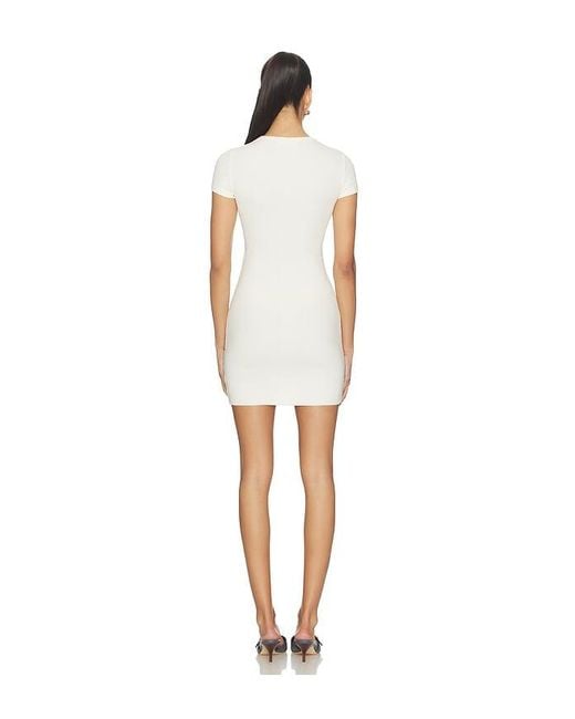 ÉTERNE White Cap Sleeve Mini Dress