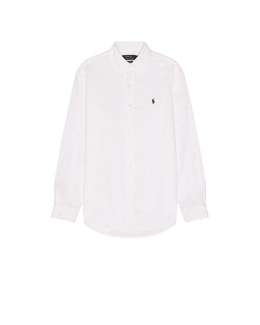 Polo Ralph Lauren White Garment Dyed Oxford Shirt for men