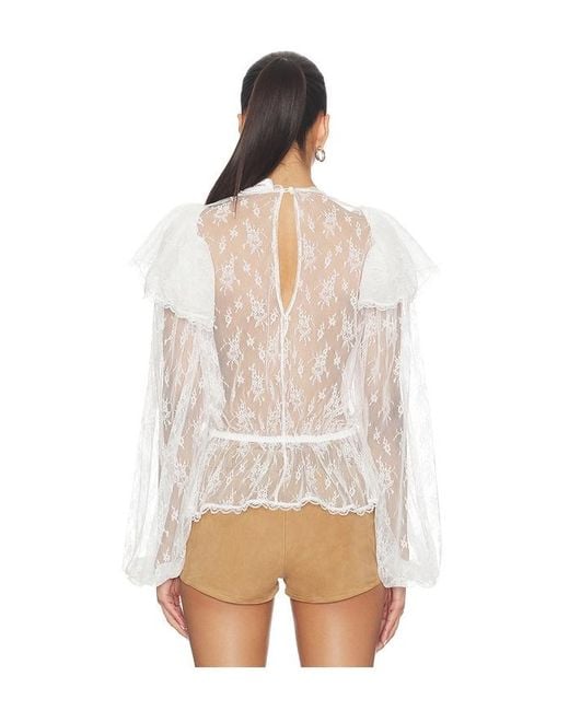 Ronny Kobo White Talia Blouse