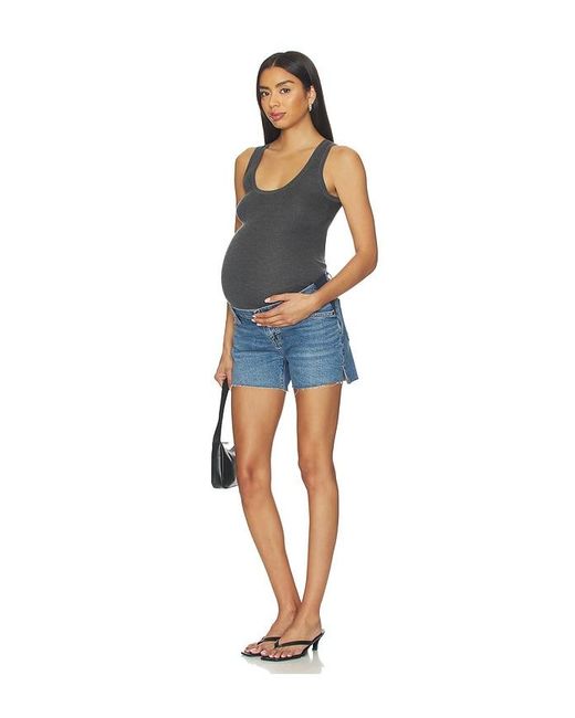 HATCH Blue The Cutoff Maternity Short