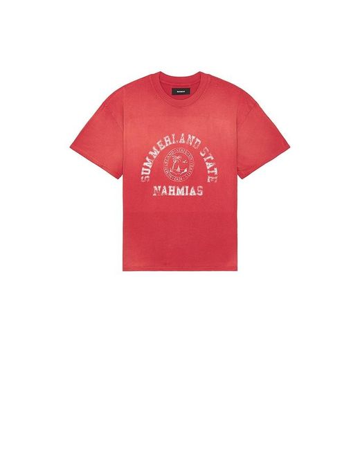 NAHMIAS Red Summerland State Boxy Tee for men