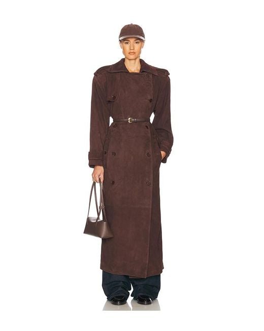 Helsa Black Suede Trench Coat