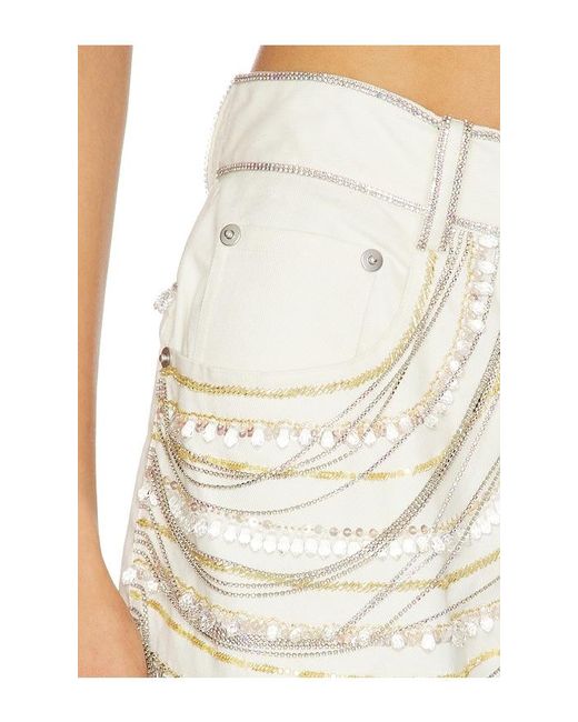 LAPOINTE White Embroidered Straight Leg Pant