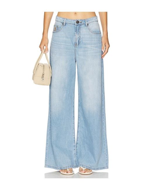 One Teaspoon Blue Love Machines High Waist Super Wide Leg