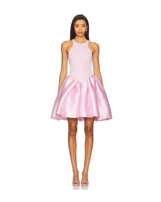 Marques'Almeida Pink Mikado Rib Jersey Short Princess Dress