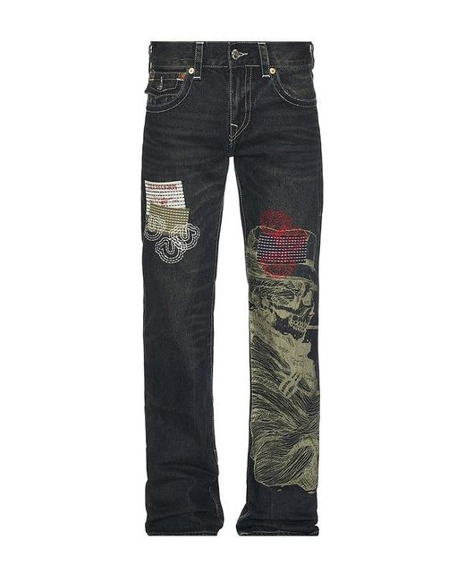 True Religion Black Stacked Billy Flap Jeans for men