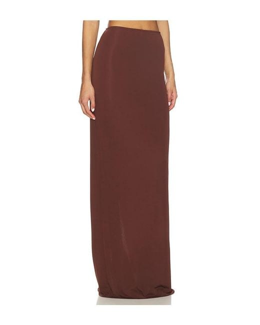 The New Arrivals Ilkyaz Ozel Brown Zada Jersey Skirt