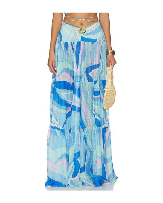 Cin Cin Blue Song Lobster Maxi Skirt