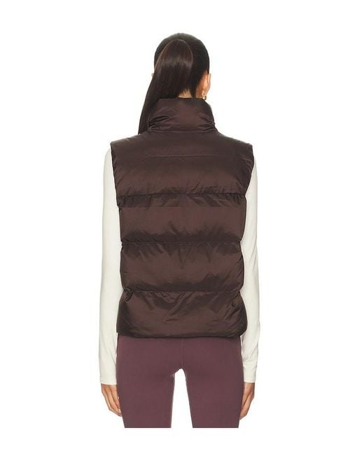 Beyond Yoga Brown Big Cozy Puffer Vest