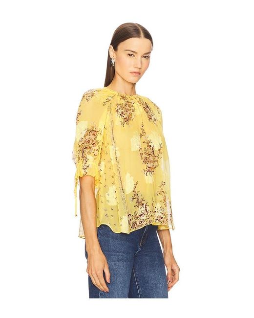 Ulla Johnson Blue Kurzärmelige Bluse Pippa