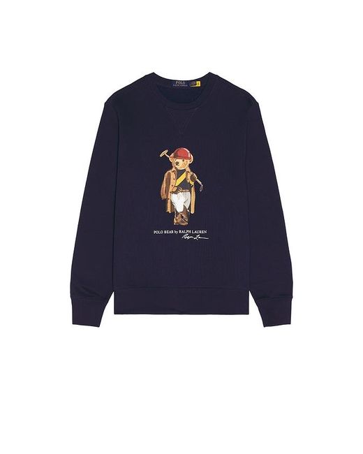 Polo Ralph Lauren Blue Long Sleeve Fleece Society Bear Crewneck Sweatshirt for men