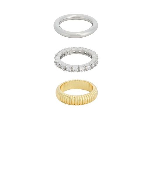 Shashi White Roux Ring Set